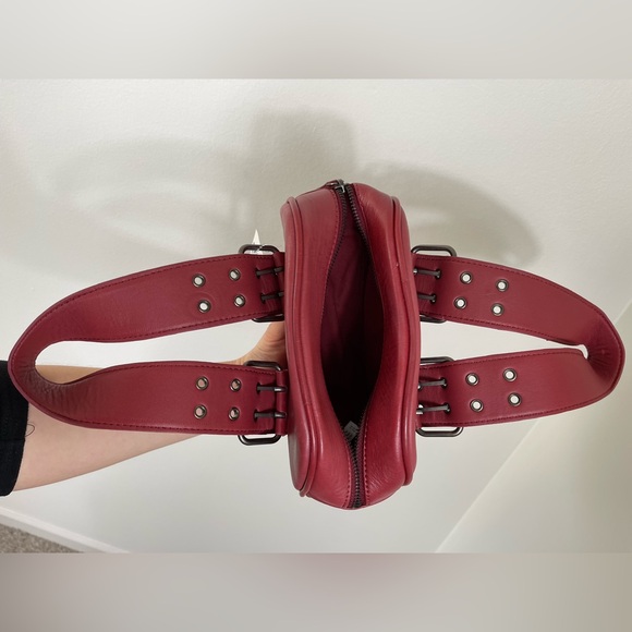 The Free People Elegant Red Leather Handbag Say Yes Bag NWOT - Picture 14 of 14